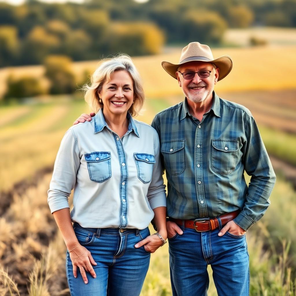 Happy landowners on their rural property